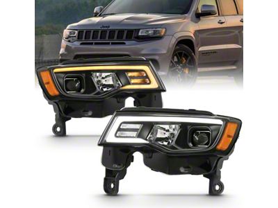 Anzo USA 2017-2018 Jeep Grand Cherokee Projector Headlights w/ Plank Style - 111418