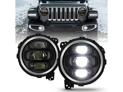 Anzo USA 2018-2019 Jeep Wrangler Full Led ProjectorH.L Black - 111466