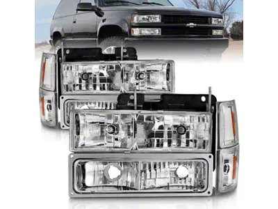 Anzo USA 88-98 Chevrolet C1500 Crystal Headlights Chrome w/ Signal and - 111506