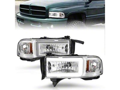 Anzo USA 94-02 Dodge RAM Crystal Headlight - w/ Light Bar - 111555