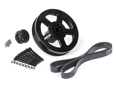 APR Supercharger Drive Pulley Kit; w/Belt; Bolt On 187 mm. Crank Pulley; - MS100185