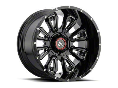 Asanti Blackhawk Gloss Black Milled Wheel; 20x9; -12mm Offset