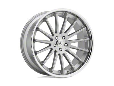 Asanti Beta Brushed Silver with Chrome Lip Wheel; 20x9; 15mm Offset