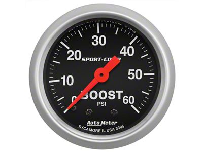 Auto Meter 2-1/16in 0-60 PSI Mechanical Sport-Comp Boost Pressure Gauge - 3305