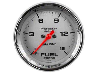 Auto Meter 2-1/16in 15PSI Digital Stepper Motor Marine Chrome Ultra-Lite Gauge - 200848-35