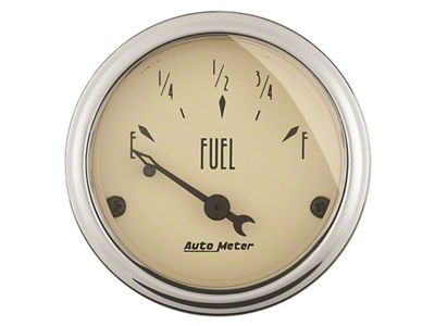 Auto Meter Antique Beige Series 2-1/16-Inch Fuel Level Gauge; 0 ohm Empty to 90 ohm Full (Universal; Some Adaptation May Be Required)