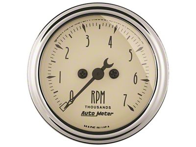 Auto Meter Antique Beige Series 2-1/16-Inch In-Dash Tachometer; 0-7000 RPM (Universal; Some Adaptation May Be Required)