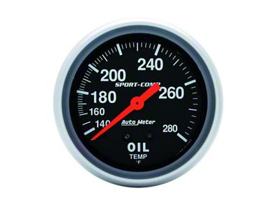 Auto Meter 2-5/8in 140-280 Degree F Mechanical 12ft Oil Temp Sport-Comp - 3443