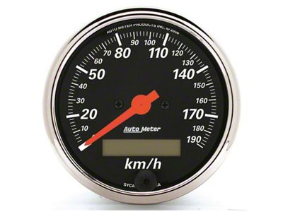 Auto Meter 3-1/8in Electric 0-190km/h Double Chrome Bezel Speedometer Gauge - 1487-M