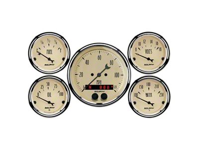 Auto Meter 3-3/8in & 2-1/16in GPS Speedometer Antique Beige Gauge Kit - 1850