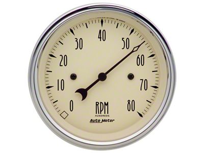 Auto Meter 3-3/8in. Antique Beige 8K RPM In-Dash Tachometer Gauge - 1890