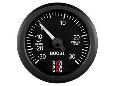 Auto Meter 52mm Stack Instruments -30INHG to +30PSI Mechanical Boost Gauge - ST3112