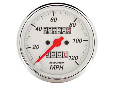 Auto Meter Arctic White 3-1/8in 0-120 MPH Mechanical Speedometer Gauge - 1396