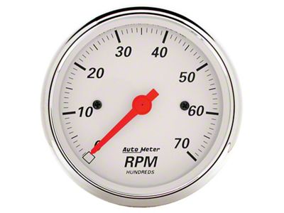 Auto Meter Arctic White 3-1/8in 7K RPM In Dash Tachometer Gauge - 1398