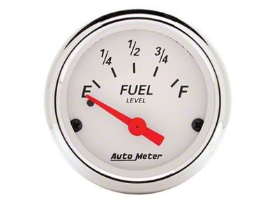 Auto Meter Arctic White Series 2-1/16-Inch Fuel Level Gauge; 0 ohm Empty to 30 ohm Full (Universal; Some Adaptation May Be Required)