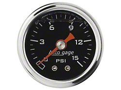 Auto Meter Autogage 1.5in Liquid Filled Mechanical 0-15 PSI Fuel Pressure - 2172