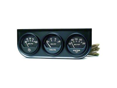 Auto Meter 2in 3-Gauge 0-100 PSI Oil Press/130-280 Deg Water - 2348
