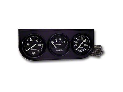 Auto Meter Autogage 3-Gauge Console 52.4mm Mech 0-100 PSI Oil Press/ - 2397