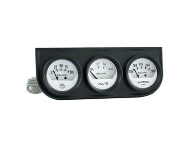 Auto Meter Analog Console Oil/Water Temp/Volt 2in Gauges White Dial - 2324