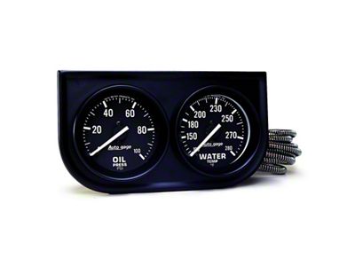 Auto Meter Autogage Two-Gauge Console 52.4mm Mech 0-100 PSI Oil Press - 2392
