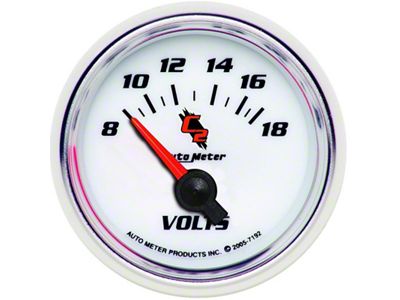Auto Meter C2 2-1/16in Electric 18V Voltmeter Gauge - 7192