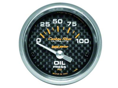 Auto Meter Carbon Fiber 52mm 100 PSI Electronic Oil Pressure Gauge - 4727