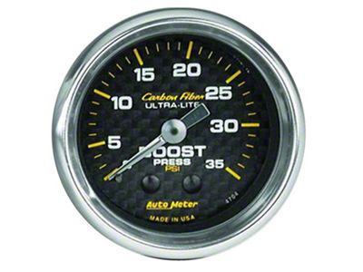 Auto Meter Carbon Fiber 52mm 35 PSI Mechanical Boost Gauge - 4704