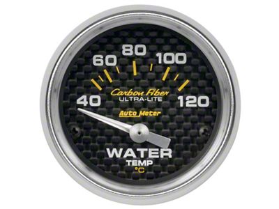Auto Meter Carbon Fiber 52mm 40-120 Deg C Electronic Water Temp - 4737-M