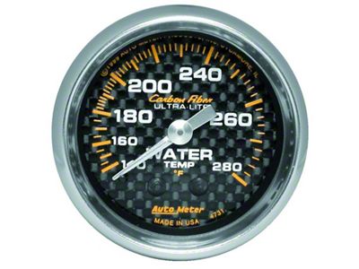 Auto Meter Carbon Fiber 52mm WaterTemperature Gauge - 4731