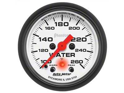 Auto Meter Chrono 2-1/16in 100-260 Degree Temperature Stepper Motor - Phantom - 5754