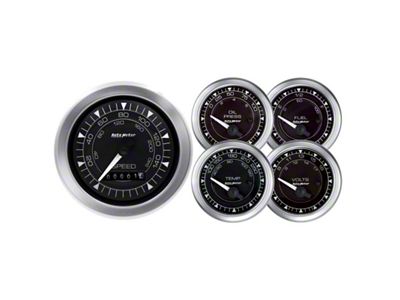 Auto Meter Chrono 3-3/8in & 2-1/16in Electronic Speedometer Gauge Kit - 8100