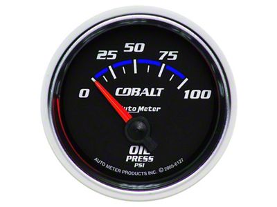 Auto Meter Cobalt 52mm 100 PSI Short Sweep Electric Oil Pressure - 6127