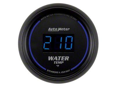 Auto Meter Cobalt Digital 52.4mm Black 0-300 deg F Water Temperature - 6937