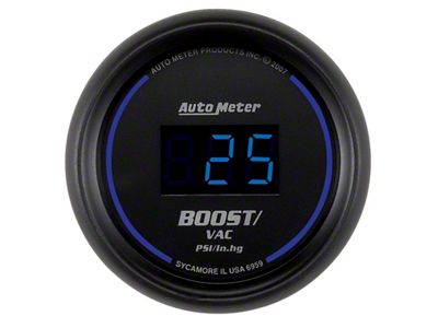 Auto Meter Cobalt Digital 52.4mm Black Vacuum/Boost Gauge - 6959