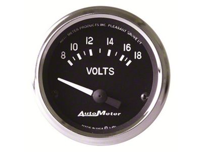 Auto Meter Cobra 2 1/16in 8-18 Volt Electric Voltmeter Gauge - 201009
