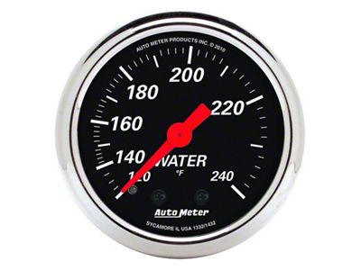 Auto Meter Designer Black 2 1/16in 120-240 Deg F Mechanical Water - 1432