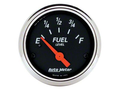 Auto Meter Designer Black 2-1/16in Black Fuel Level Gauge - 1424