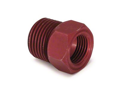 Auto Meter Fitting Adapter 1/2in. NPT Male Aluminum Red For Mech. - 2273