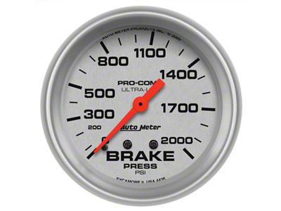 Auto Meter Gauge Brake Pressure 2-5/8in. 2000PSI Mechanical Ultra-Lite - 4426