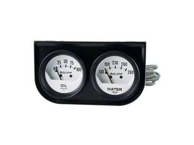 Auto Meter Gauge Console Oilp/Wtmp 2in. 100PSI/280 Deg. F Wht Dial - 2323