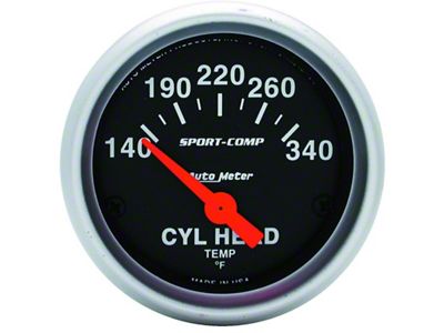 Auto Meter Gauge Cylinder Head Temp 2-1/16in. 140-340 Deg. F Electric - 3336
