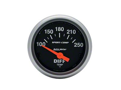 Auto Meter Gauge Differential Temp 2-1/16in. 100-250 Deg. F Electric Sport-Comp - 3349