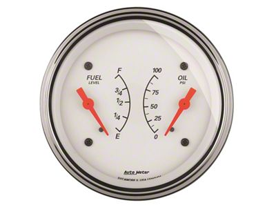 Auto Meter Gauge Dual Fuel & Oilp 3-3/8in. 0 Ohm e to - 1324