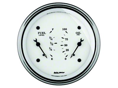Auto Meter Gauge Dual Fuel & Oilp 3-3/8in. 0 Ohm e to - 1624