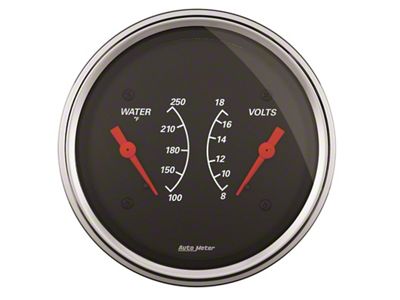 Auto Meter Gauge Dual Wtmp & Volt 3-3/8in. 250 Deg. F - 1430