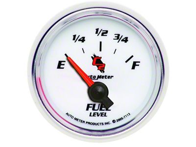 Auto Meter C2 Series 2-1/16-Inch Fuel Level Gauge; 0 ohm Empty to 90 ohm Full (Universal; Some Adaptation May Be Required)