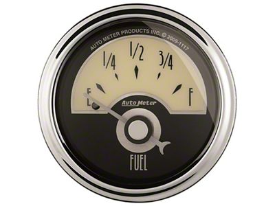 Auto Meter Cruiser AD Series 2-1/16-Inch Fuel Level Gauge; 240 ohm Empty to 33 ohm Full (Universal; Some Adaptation May Be Required)