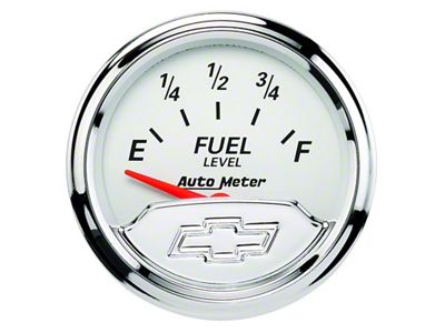 Auto Meter Chevy Vintage Series 2-1/16-Inch Fuel Level Gauge; 240 ohm Empty to 33 ohm Full (Universal; Some Adaptation May Be Required)
