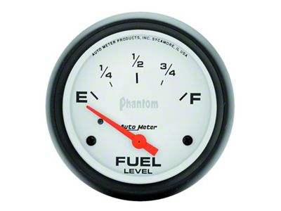 Auto Meter Phantom Series 2-5/8-Inch Fuel Level Gauge; 240 ohm Empty to 33 ohm Full (Universal; Some Adaptation May Be Required)