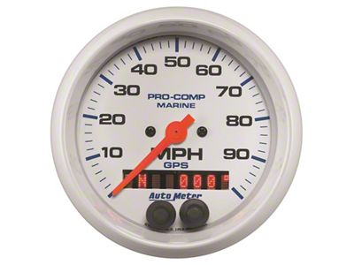 Auto Meter Gauge GPS Speedometer 3-3/8in 100 MPH Marine White Gauge - 200636